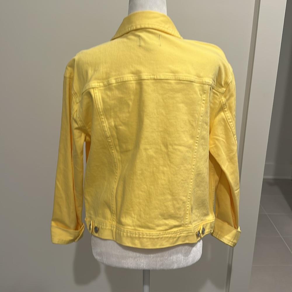 NWT JCrew Bright Yellow Denim Jacket Sz M - Picture 3 of 8